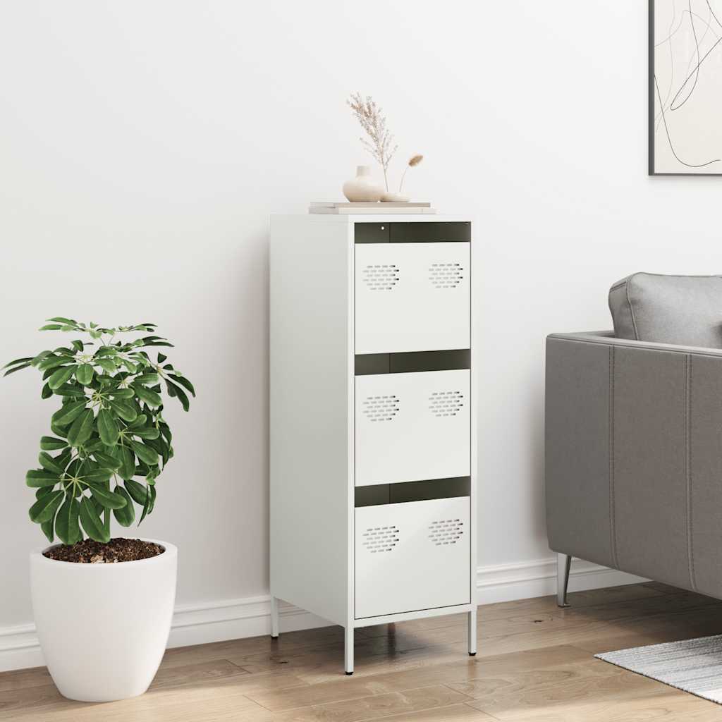 Credenza Bianca 39x35x103,5 cm in Acciaio