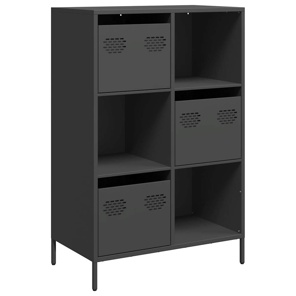 Credenza Nera 68x39x103,5 cm in Acciaio
