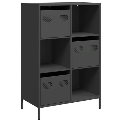 Credenza Nera 68x39x103,5 cm in Acciaio