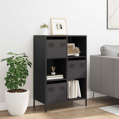 Credenza Nera 68x39x103,5 cm in Acciaio