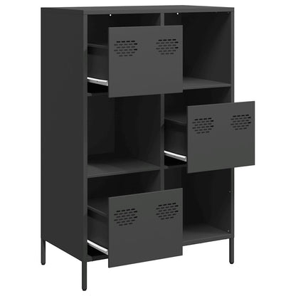 Credenza Nera 68x39x103,5 cm in Acciaio