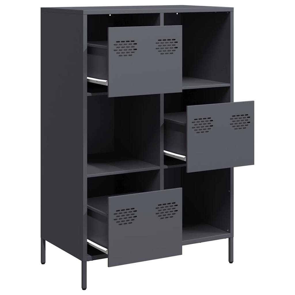 Credenza Antracite 68x39x103,5 cm Acciaio