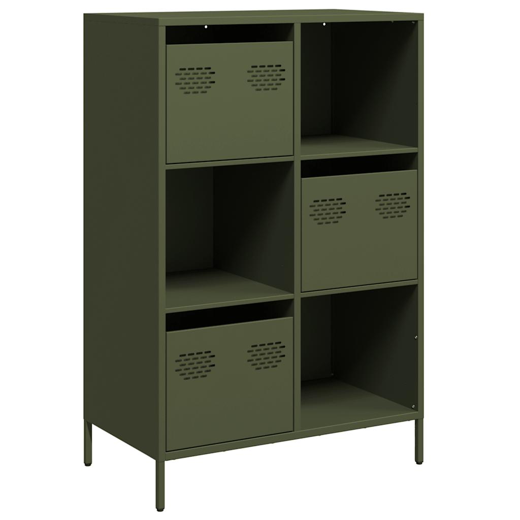 Credenza Verde Oliva 68x39x103,5 cm in Acciaio