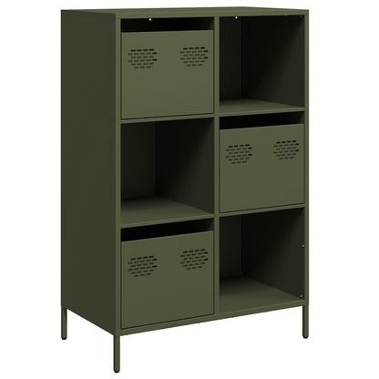 Credenza Verde Oliva 68x39x103,5 cm in Acciaio