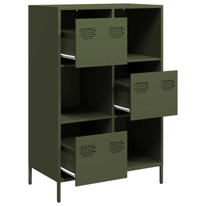 Credenza Verde Oliva 68x39x103,5 cm in Acciaio