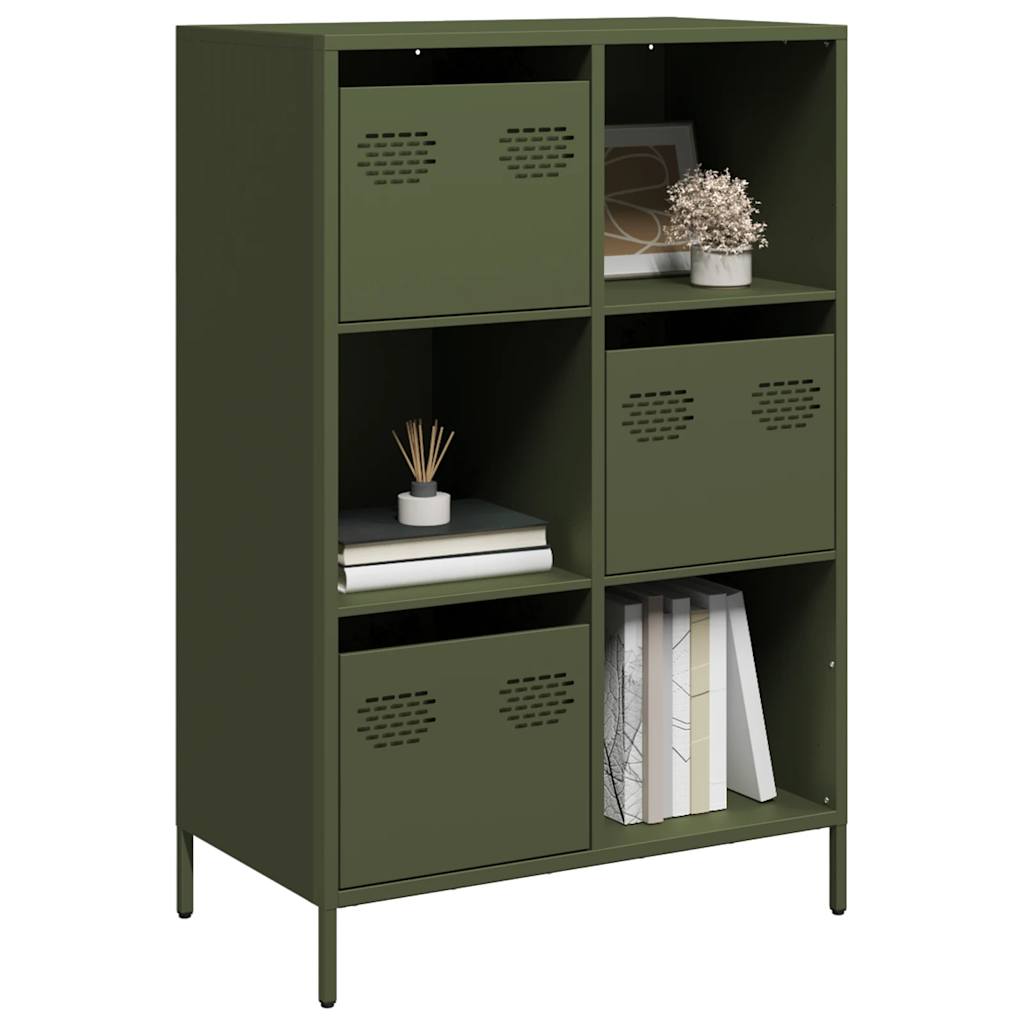 Credenza Verde Oliva 68x39x103,5 cm in Acciaio