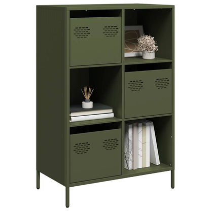 Credenza Verde Oliva 68x39x103,5 cm in Acciaio