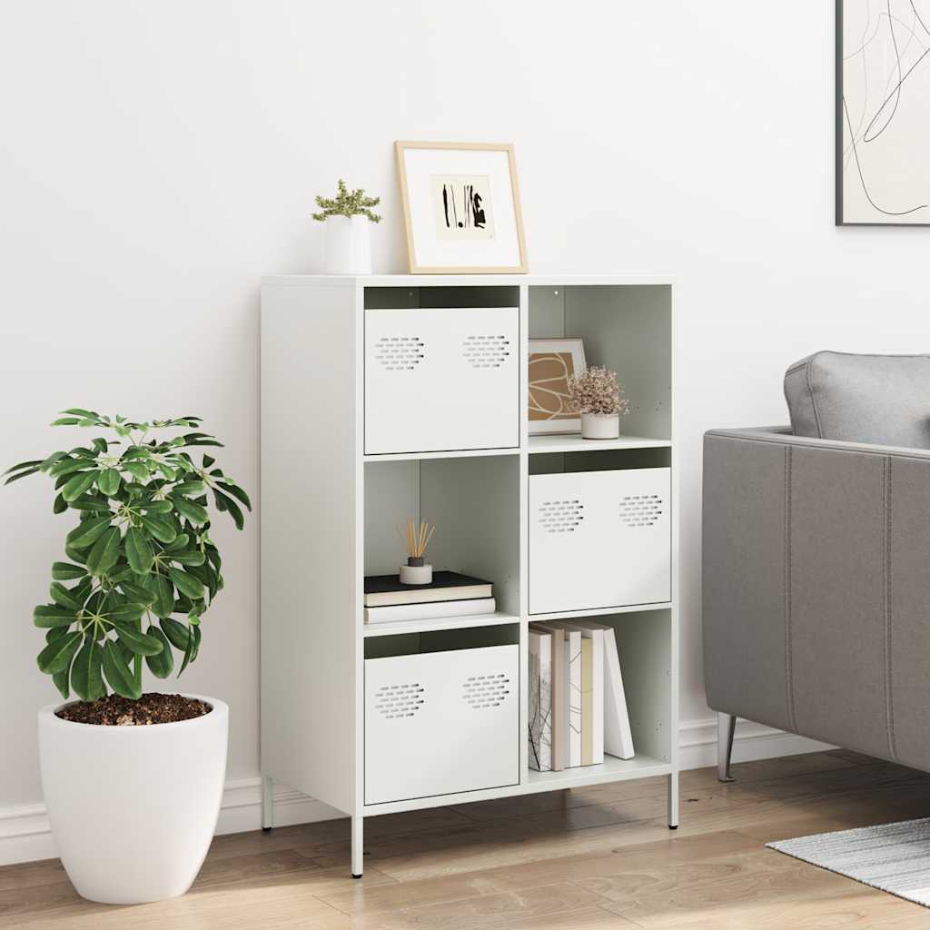 Credenza Bianca 68x39x103,5 cm in Acciaio