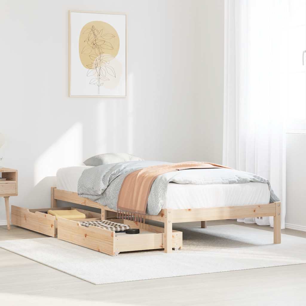 Letto senza Materasso 75x190 cm in Legno Massello Pino