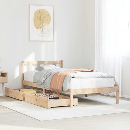 Letto senza Materasso 90x190 cm in Legno Massello di Pino