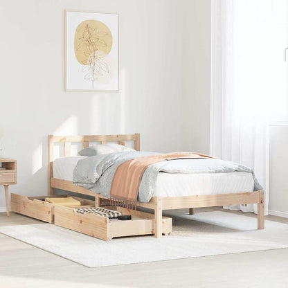 Giroletto senza Materasso 100x200 cm in Legno Massello di Pino