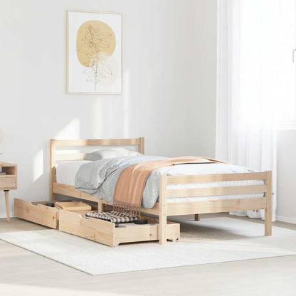 Giroletto senza Materasso 100x200 cm in Legno Massello di Pino