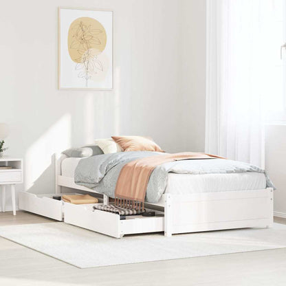 Letto senza Materasso Bianco 75x190 in Legno Massello di Pino