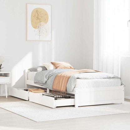 Letto senza Materasso Bianco 90x200 cm Legno Massello di Pino