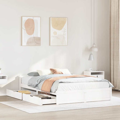 Letto senza Materasso Bianco 140x200 cm Legno Massello di Pino