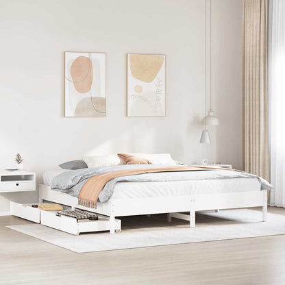Letto senza Materasso Bianco 180x200 cm Legno Massello di Pino