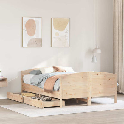 Letto senza Materasso 140x190 cm in Legno Massello di Pino
