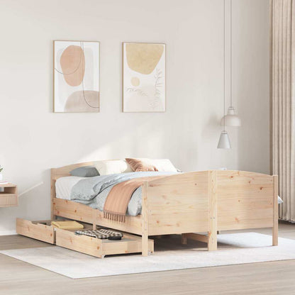 Letto senza Materasso 135x190 cm in Legno Massello di Pino