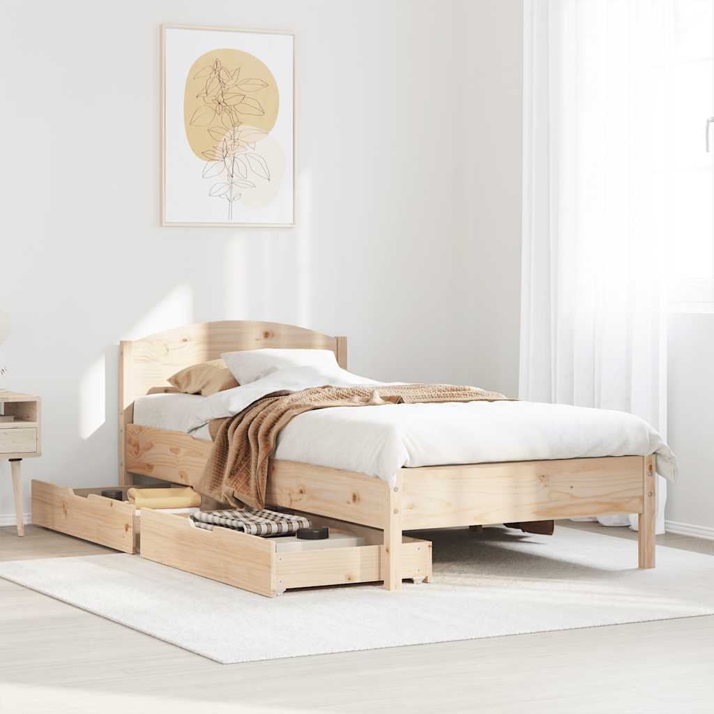 Giroletto senza Materasso 100x200 cm in Legno Massello di Pino