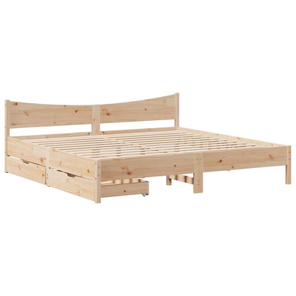Giroletto con Cassetti 180x200 cm in Legno Massello di Pino