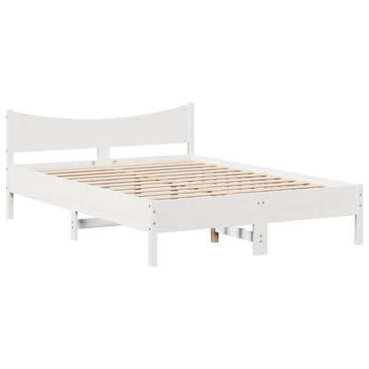 Giroletto con Cassetti Bianco 120x200 cm Legno Massello di Pino