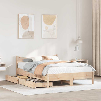 Giroletto con Cassetti 135x190 cm in Legno Massello di Pino