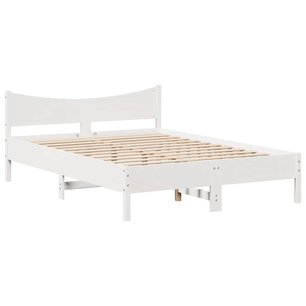 Giroletto con Cassetti Bianco 120x190 cm Legno Massello di Pino