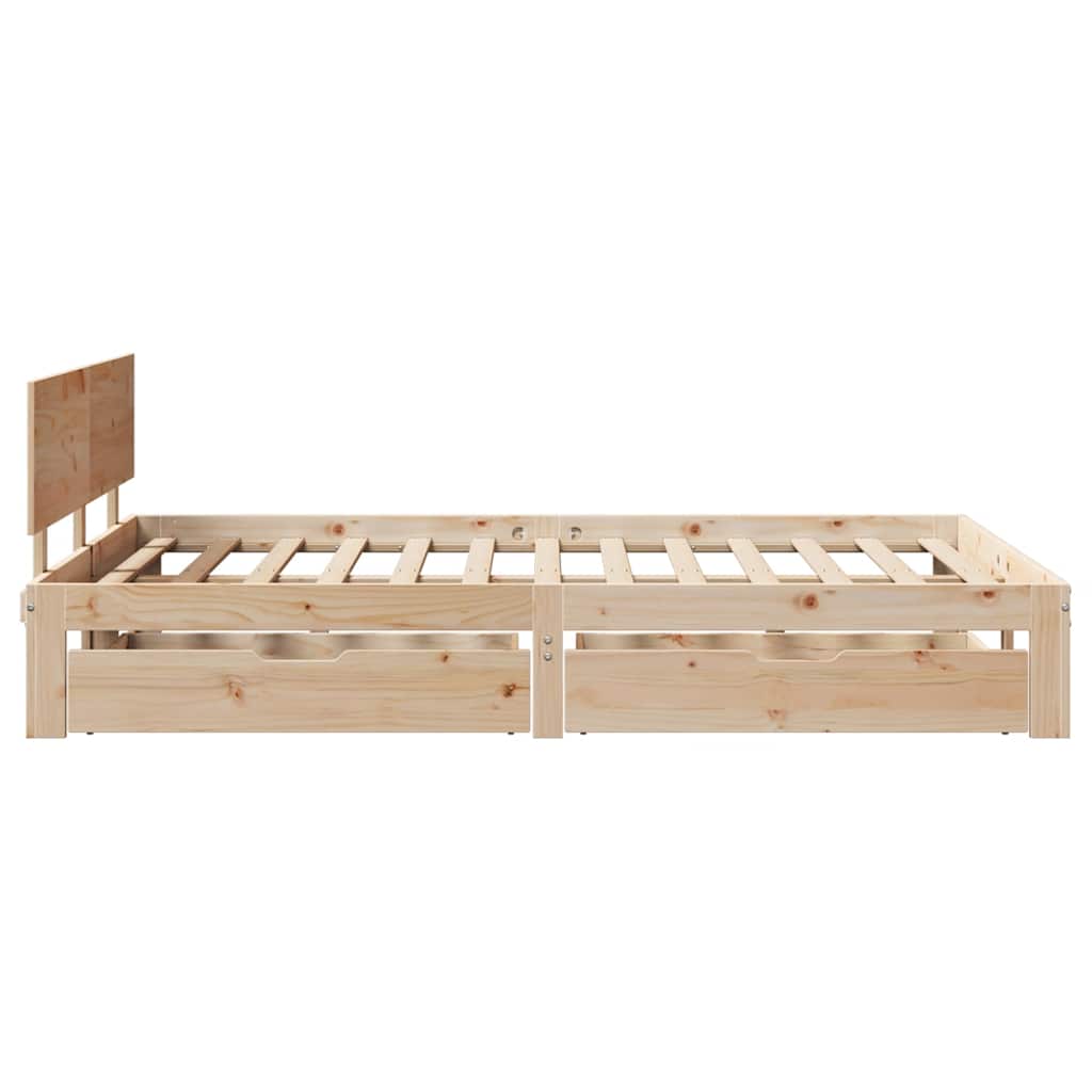 Giroletto con Cassetti 120x200 cm in Legno Massello di Pino