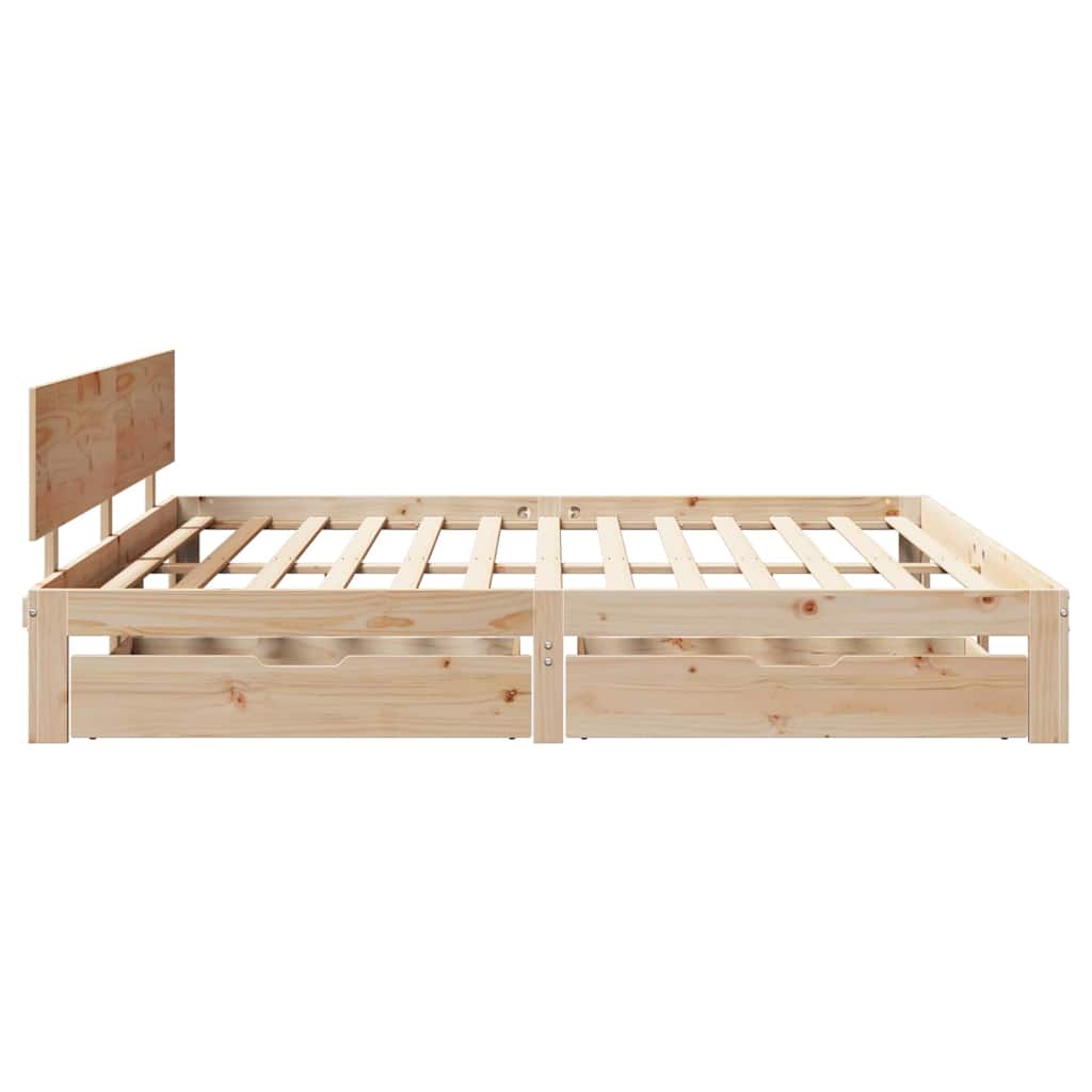 Giroletto con Cassetti 200x200 cm in Legno Massello di Pino