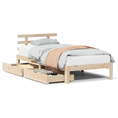 Giroletto con Cassetti 75x190 cm in Legno Massello di Pino
