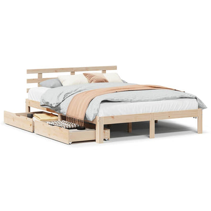 Giroletto con Cassetti 120x190 cm in Legno Massello di Pino