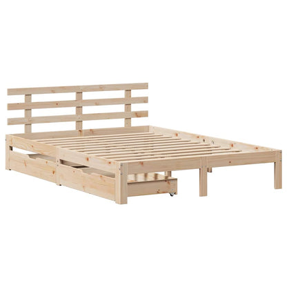 Giroletto con Cassetti 140x190 cm in Legno Massello di Pino