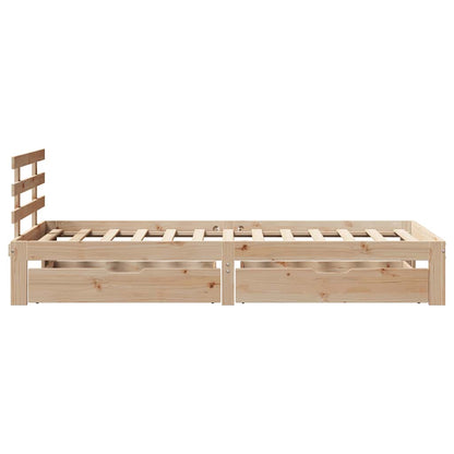 Giroletto con Cassetti 100x200 cm Legno Massello di Pino