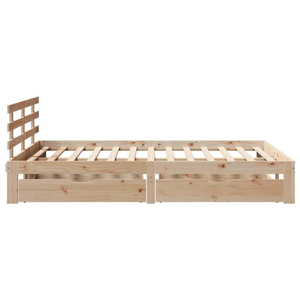 Giroletto con Cassetti 150x200 cm in Legno Massello di Pino