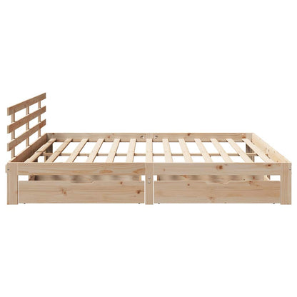 Giroletto con Cassetti 200x200 cm in Legno Massello di Pino
