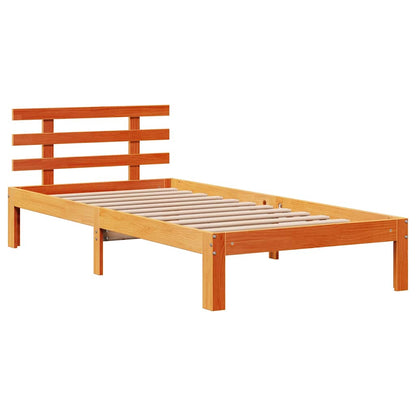 Giroletto Cassetti Marrone Cera 75x190cm in Legno Massello Pino