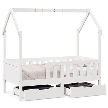 Giroletto per Bambini con Cassetti 80x170cm Legno Massello Pino
