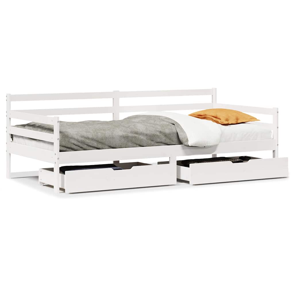 Dormeuse con Cassetti 80x200 cm in Legno Massello di Pino