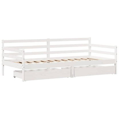 Dormeuse con Cassetti 80x200 cm in Legno Massello di Pino