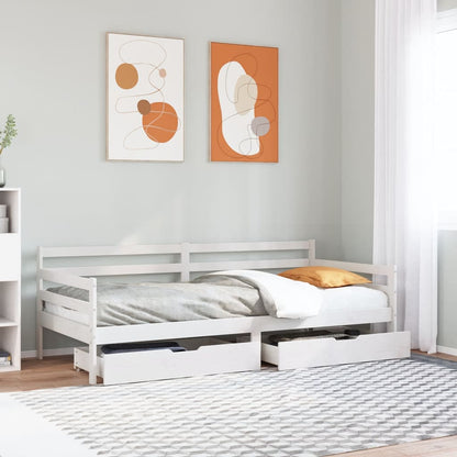 Dormeuse con Cassetti 80x200 cm in Legno Massello di Pino