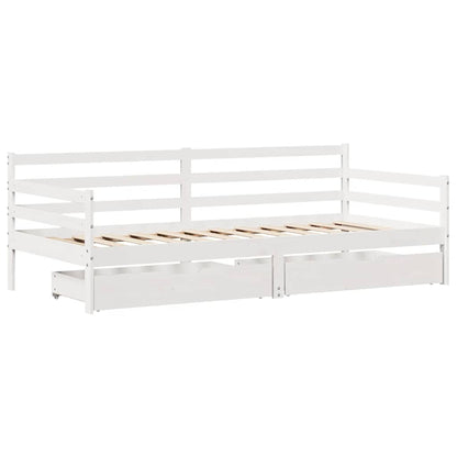 Dormeuse con Cassetti 90x200 cm Legno Massello Pino
