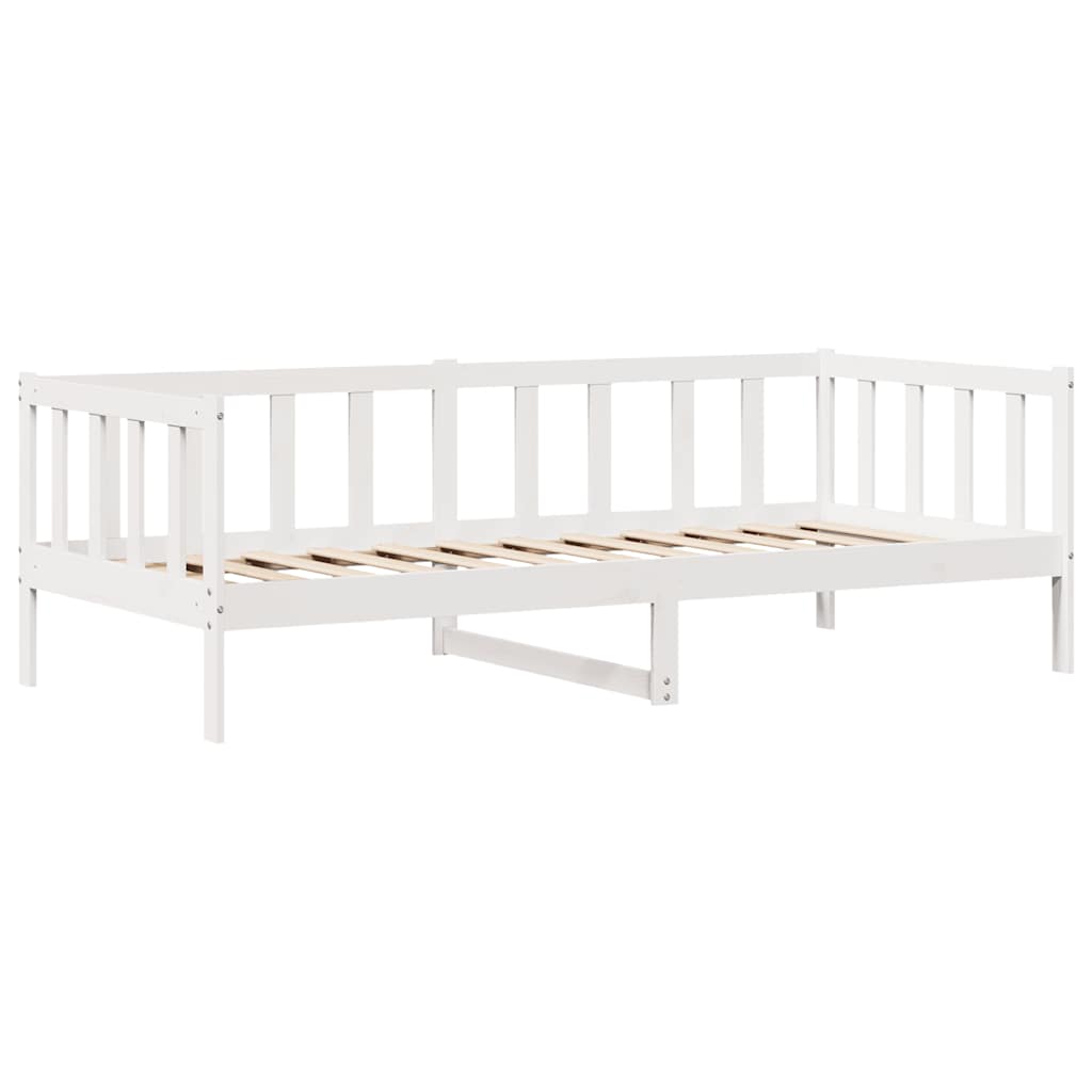 Dormeuse con Cassetti Bianca 80x200 cm Legno Massello di Pino
