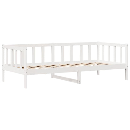 Dormeuse con Cassetti Bianca 80x200 cm Legno Massello di Pino