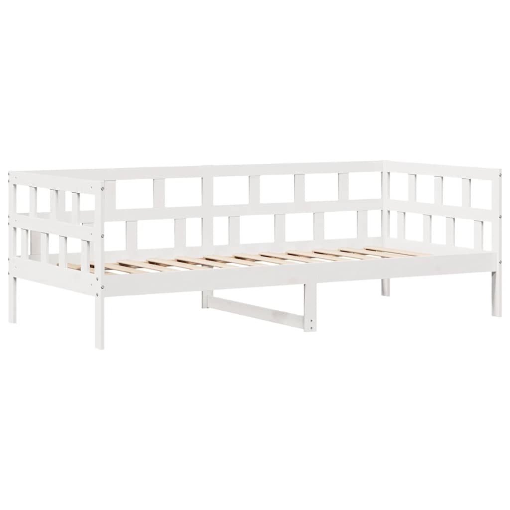 Dormeuse con Cassetti Bianco 90x200 cm Legno Massello di Pino