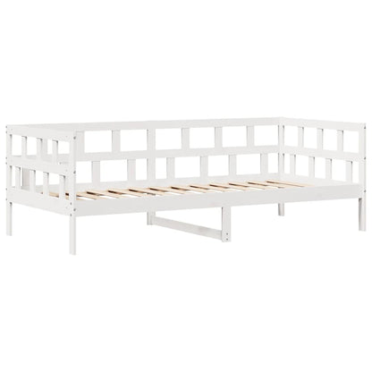 Dormeuse con Cassetti Bianco 90x200 cm Legno Massello di Pino