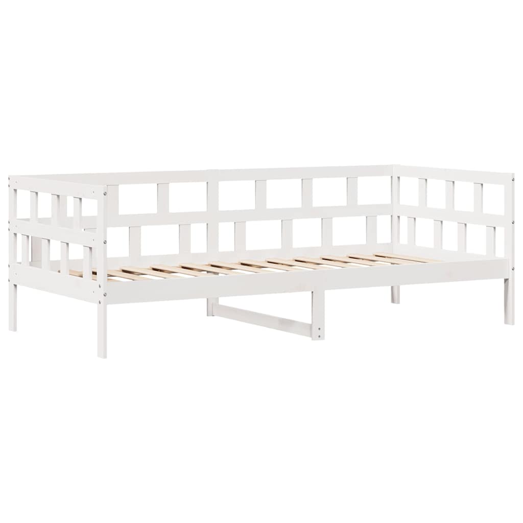 Dormeuse con Cassetti Bianco 90x190 cm Legno Massello di Pino