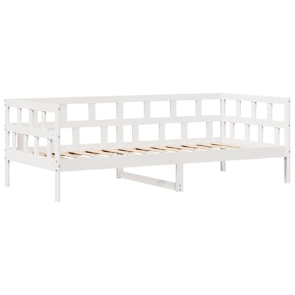 Dormeuse con Cassetti Bianco 90x190 cm Legno Massello di Pino