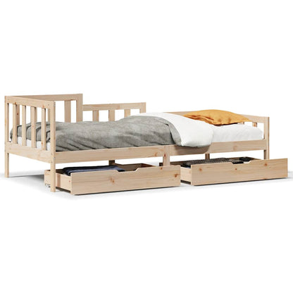 Dormeuse con Cassetti 90x200 cm Legno Massello Pino