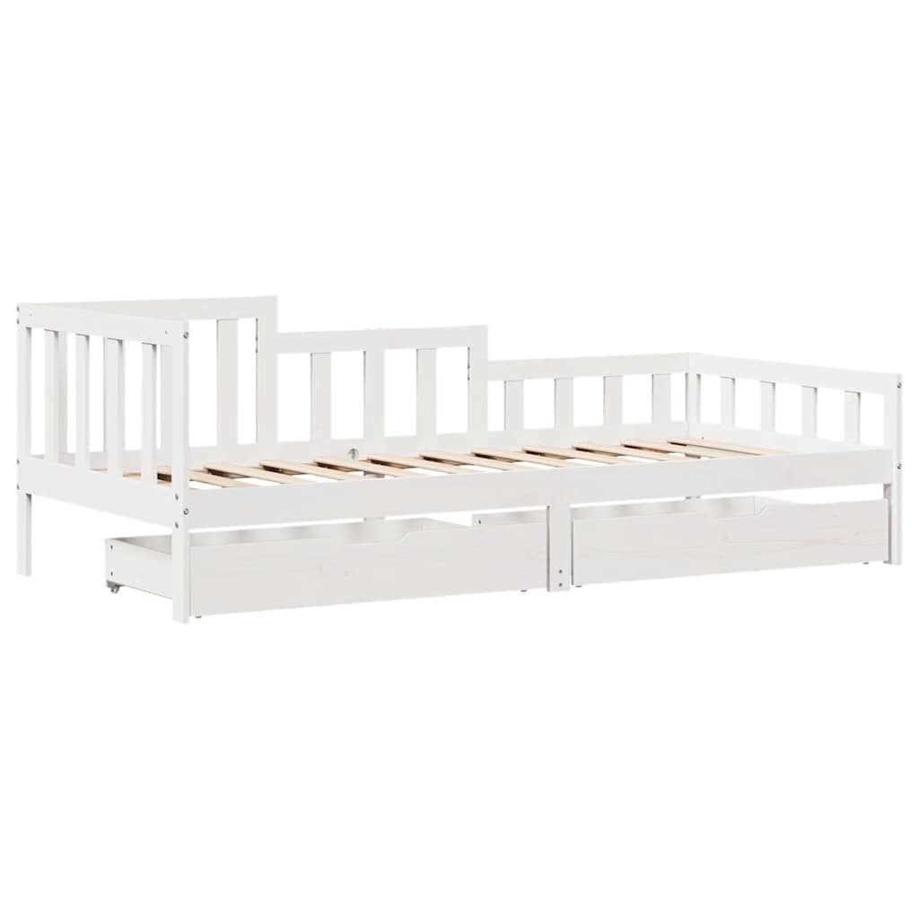 Dormeuse con Cassetti 90x190 cm in Legno Massello Pino