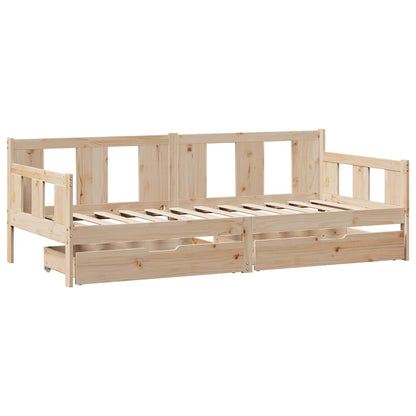 Dormeuse con Cassetti 90x200 cm Legno Massello Pino